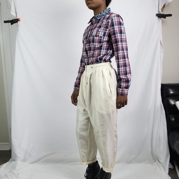 Upcycled vintage button down plaid shirt - Picture 4 of 5